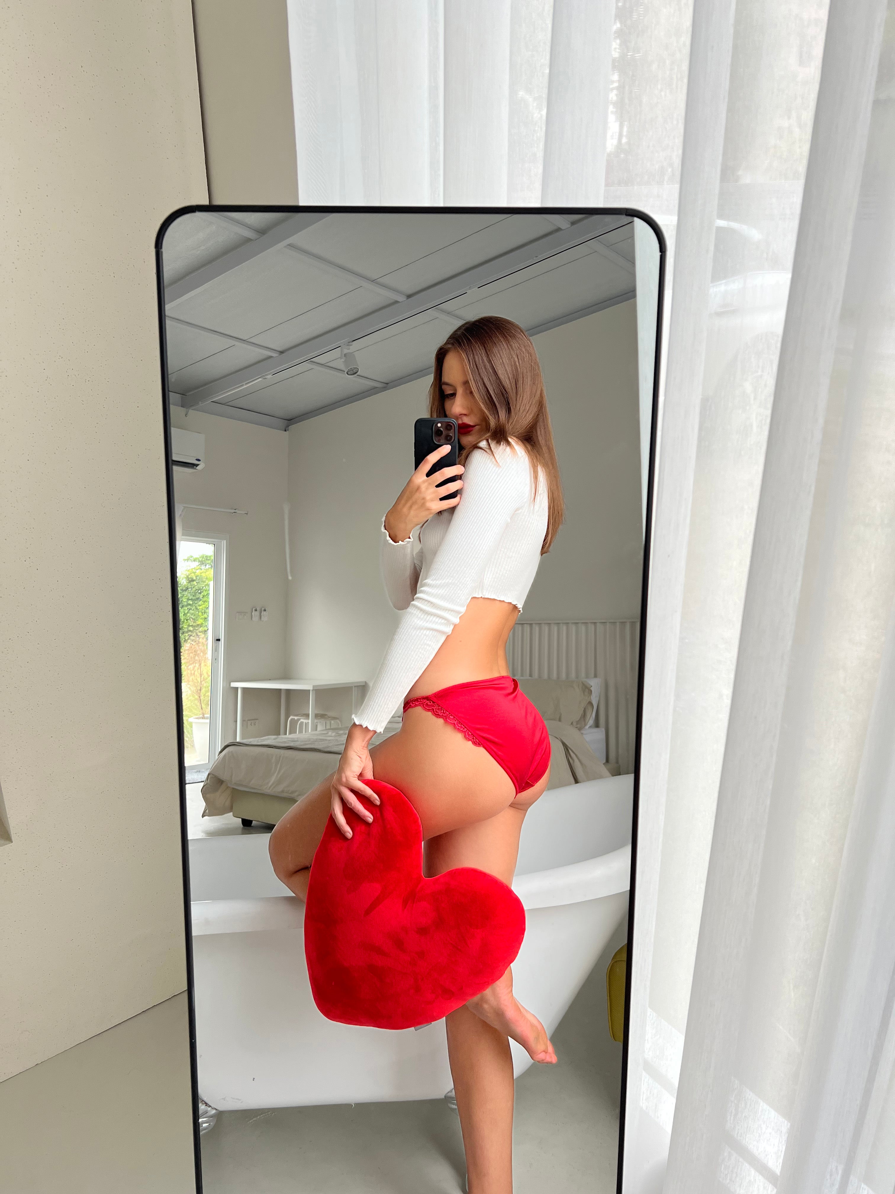 Ballerina Bikini Panties, Love Red