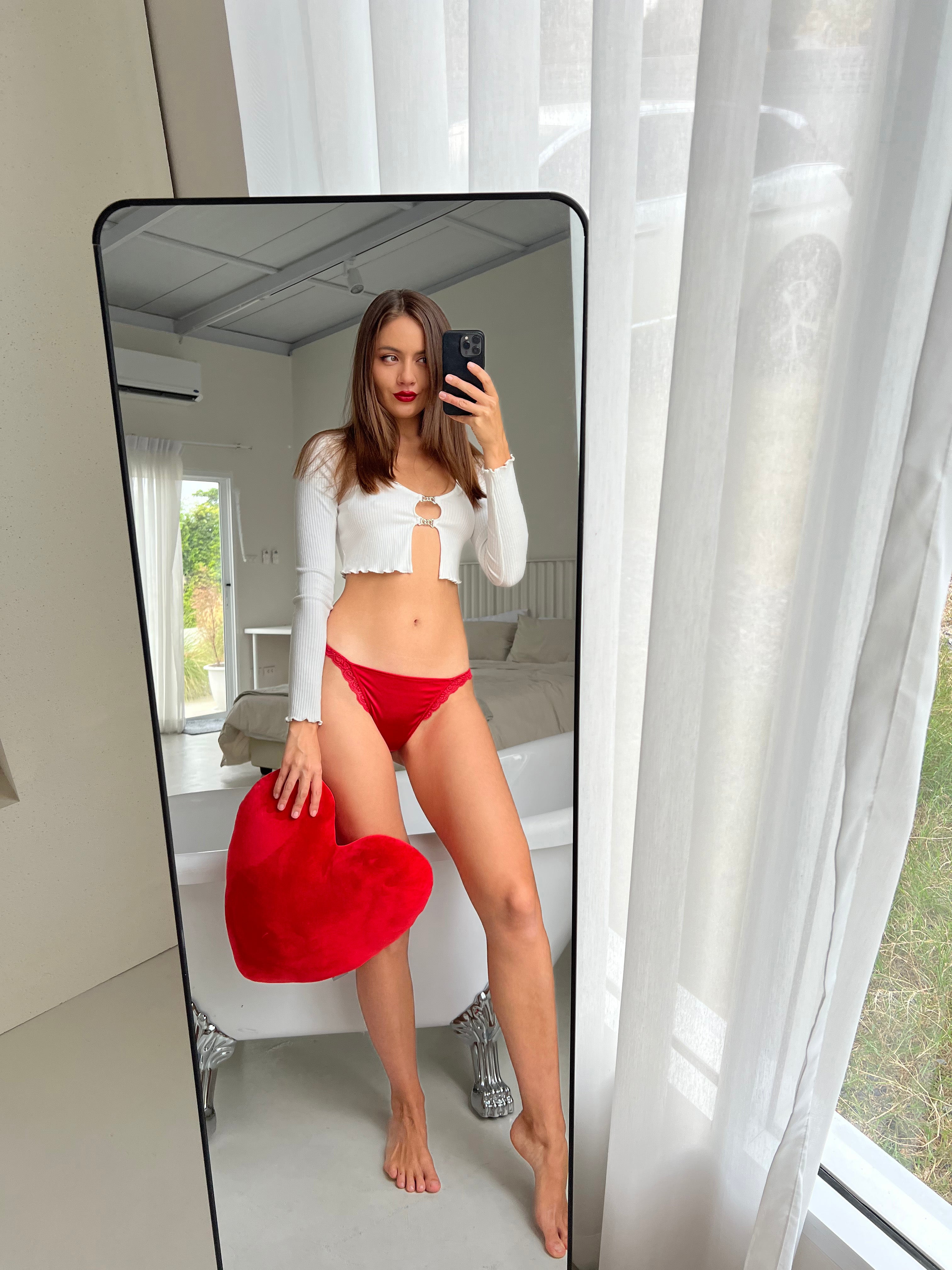 Ballerina Bikini Panties, Love Red