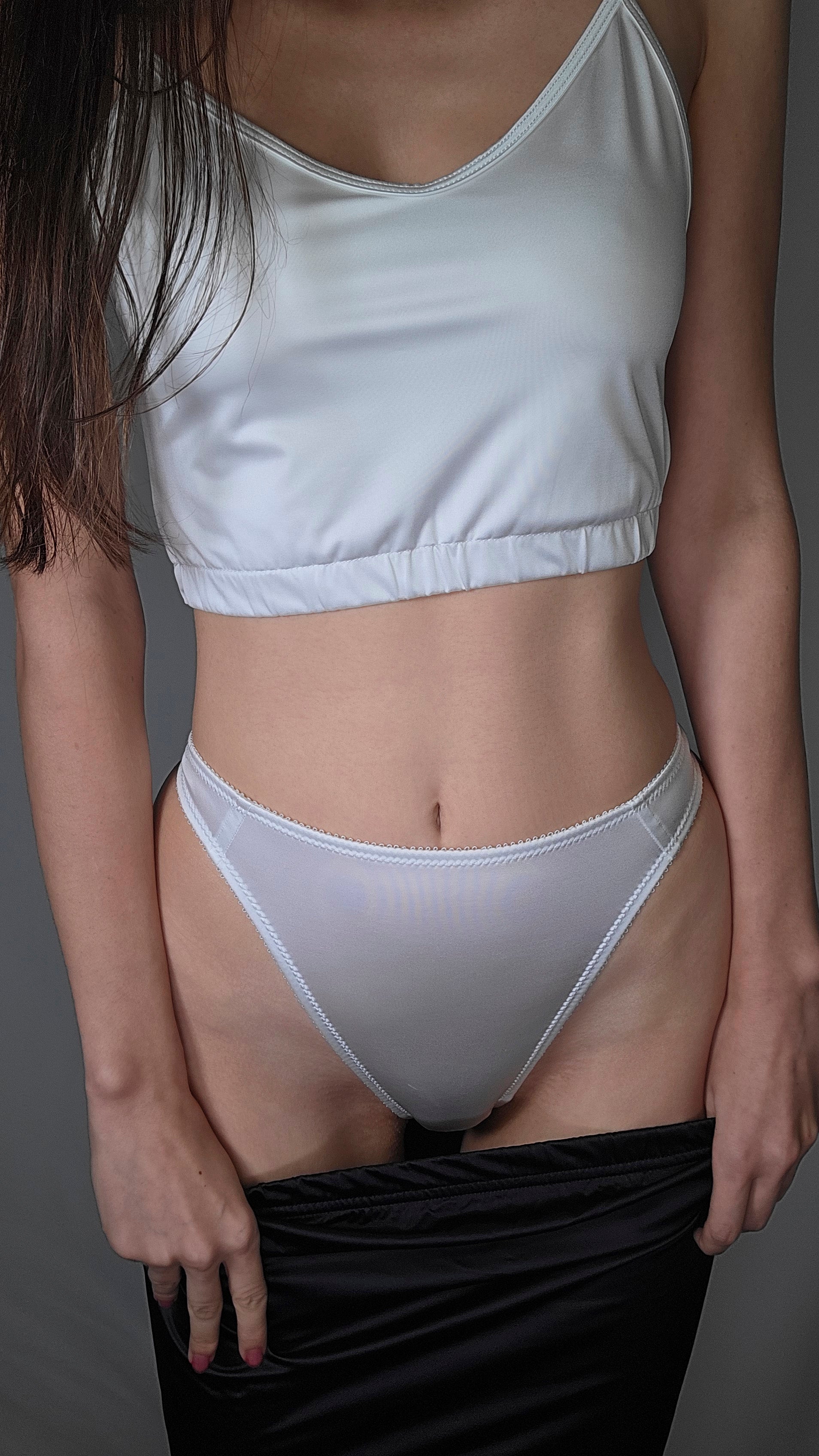Pixie! Classic Thong Panties, White Frost Pixie