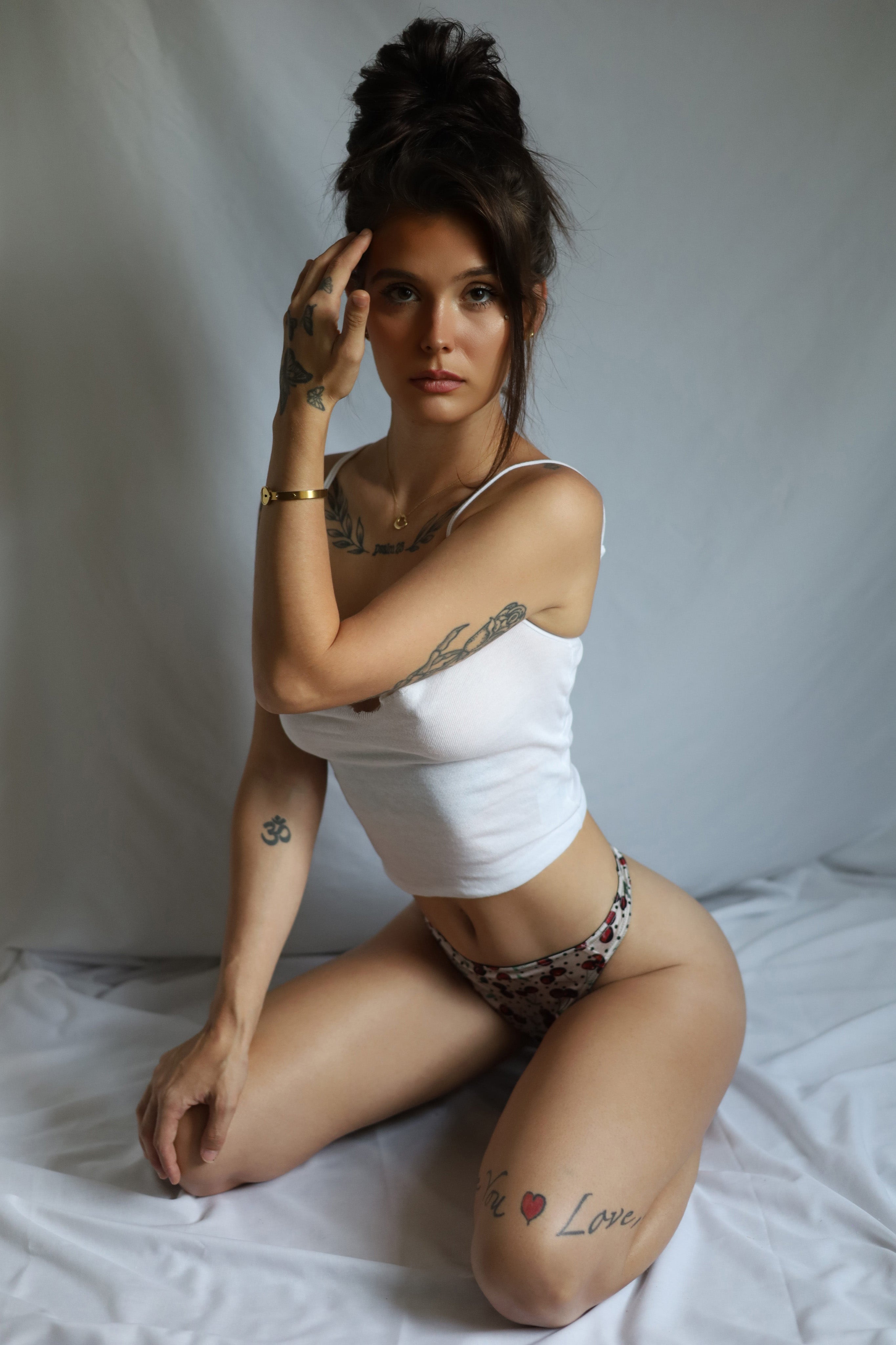 Cherry! Fancy Satin Thong Panties Cherry print