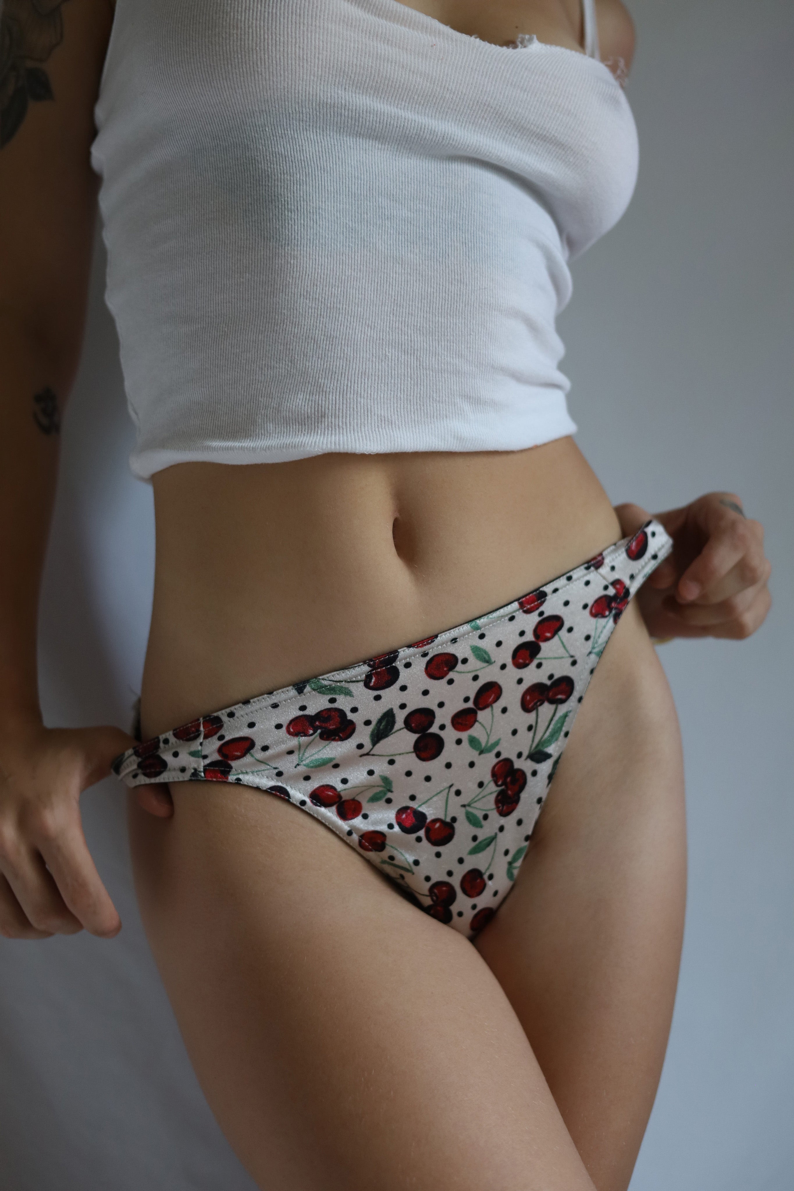 Fancy Satin Thong Panties