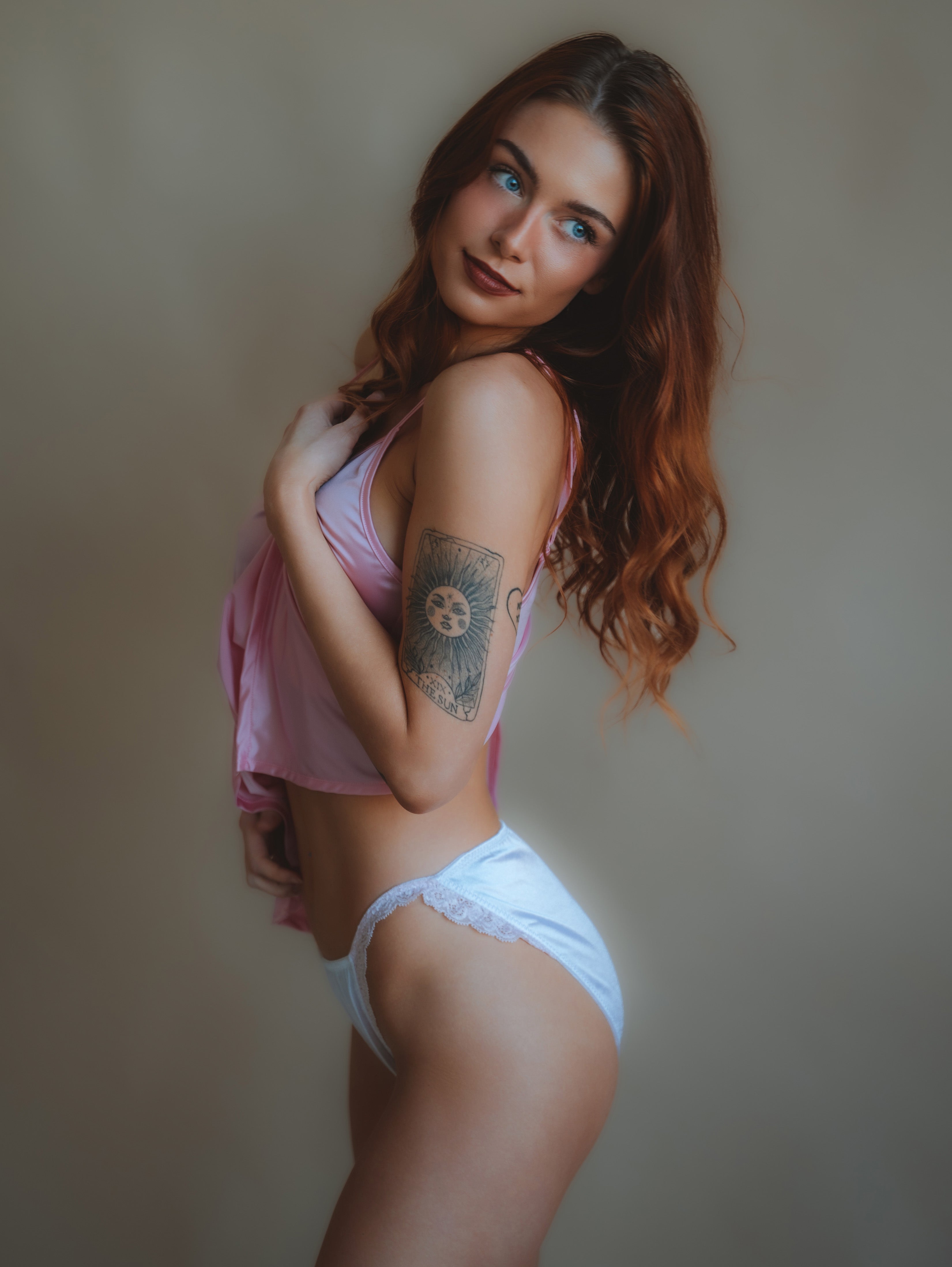 Ballerina Bikini Panties, White with Soft Pink Lace