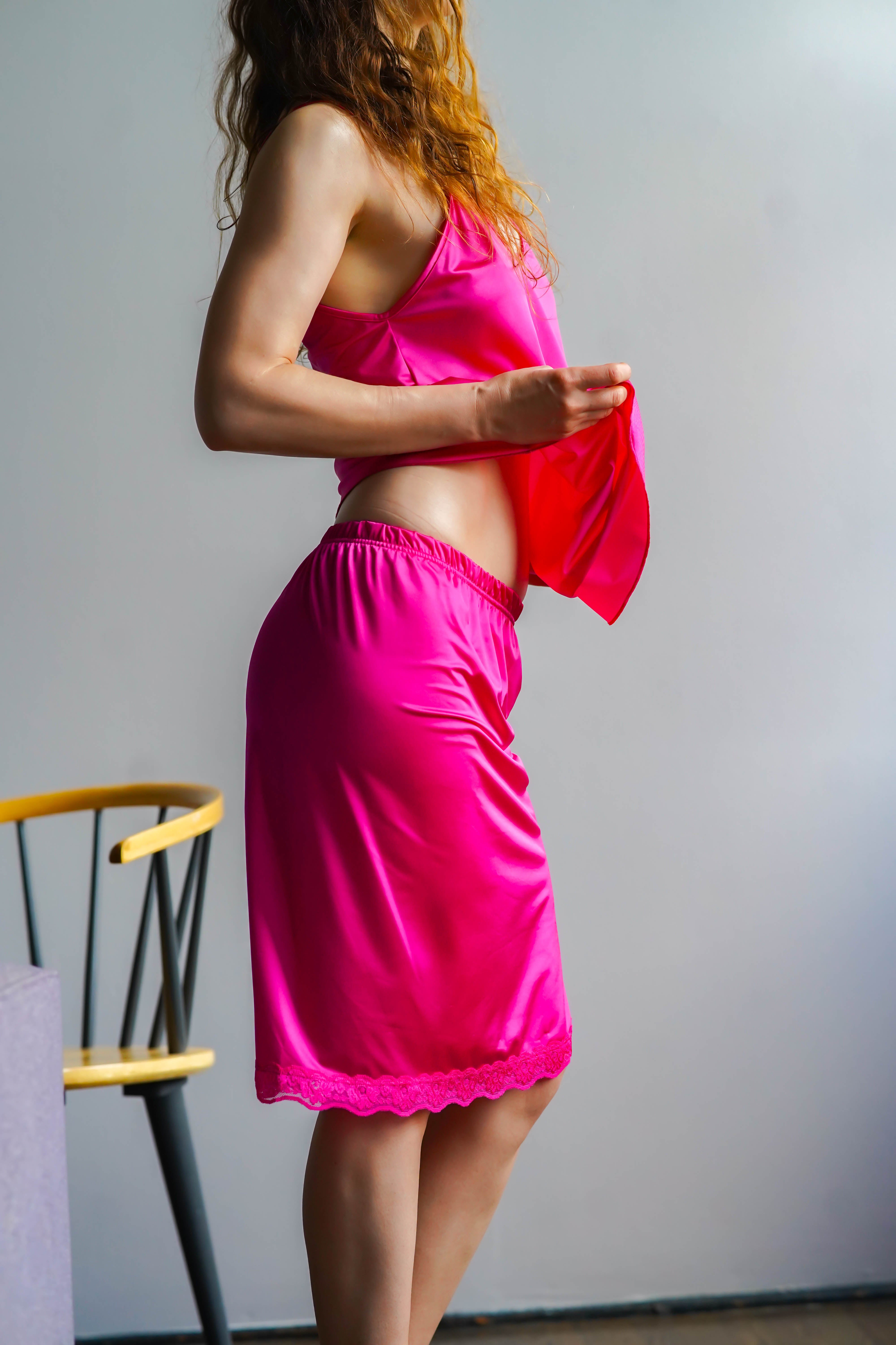 Laura half Slip, Hot Pink