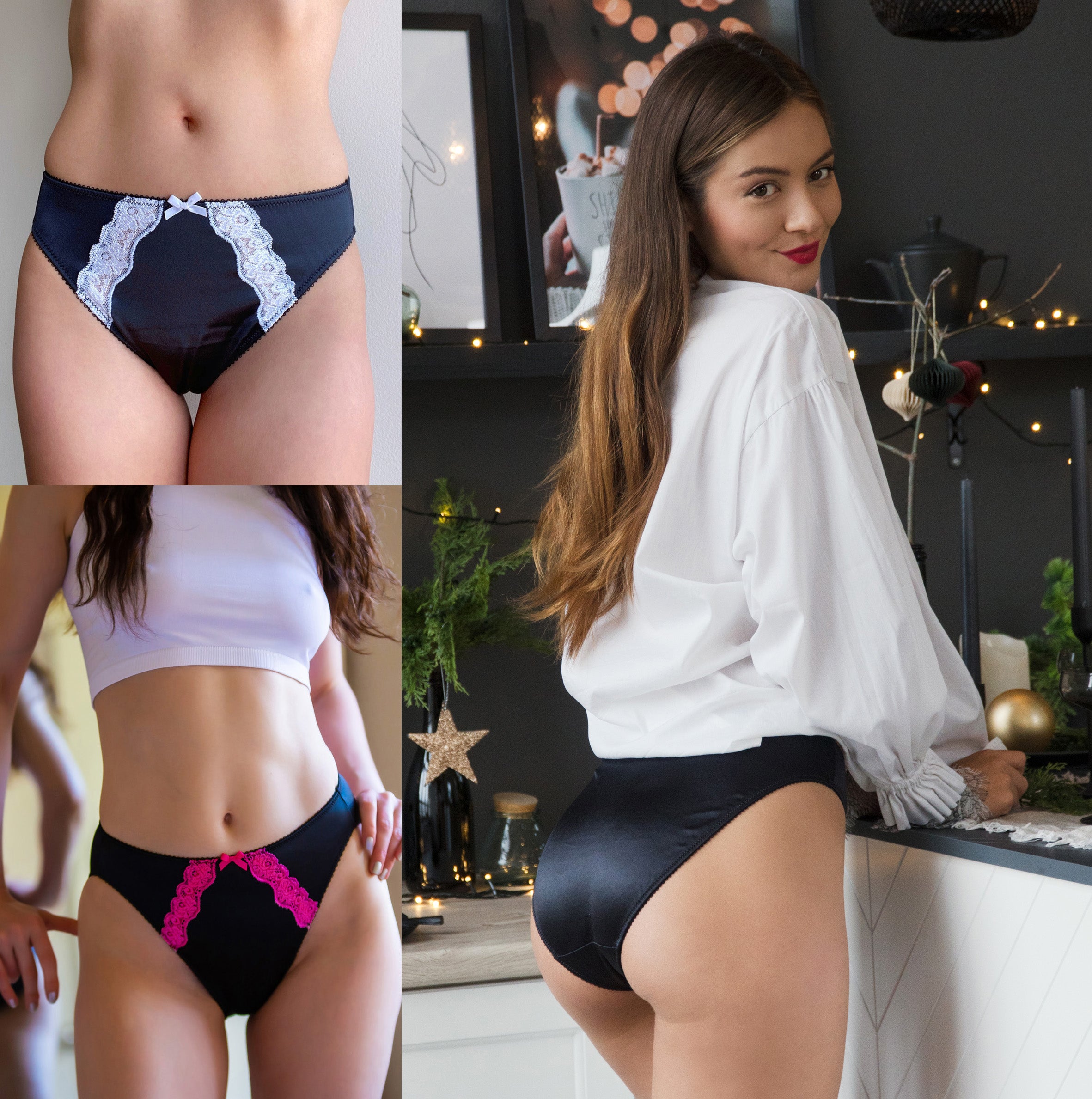 3 Juliet Panties with Blacks & Fancy lace