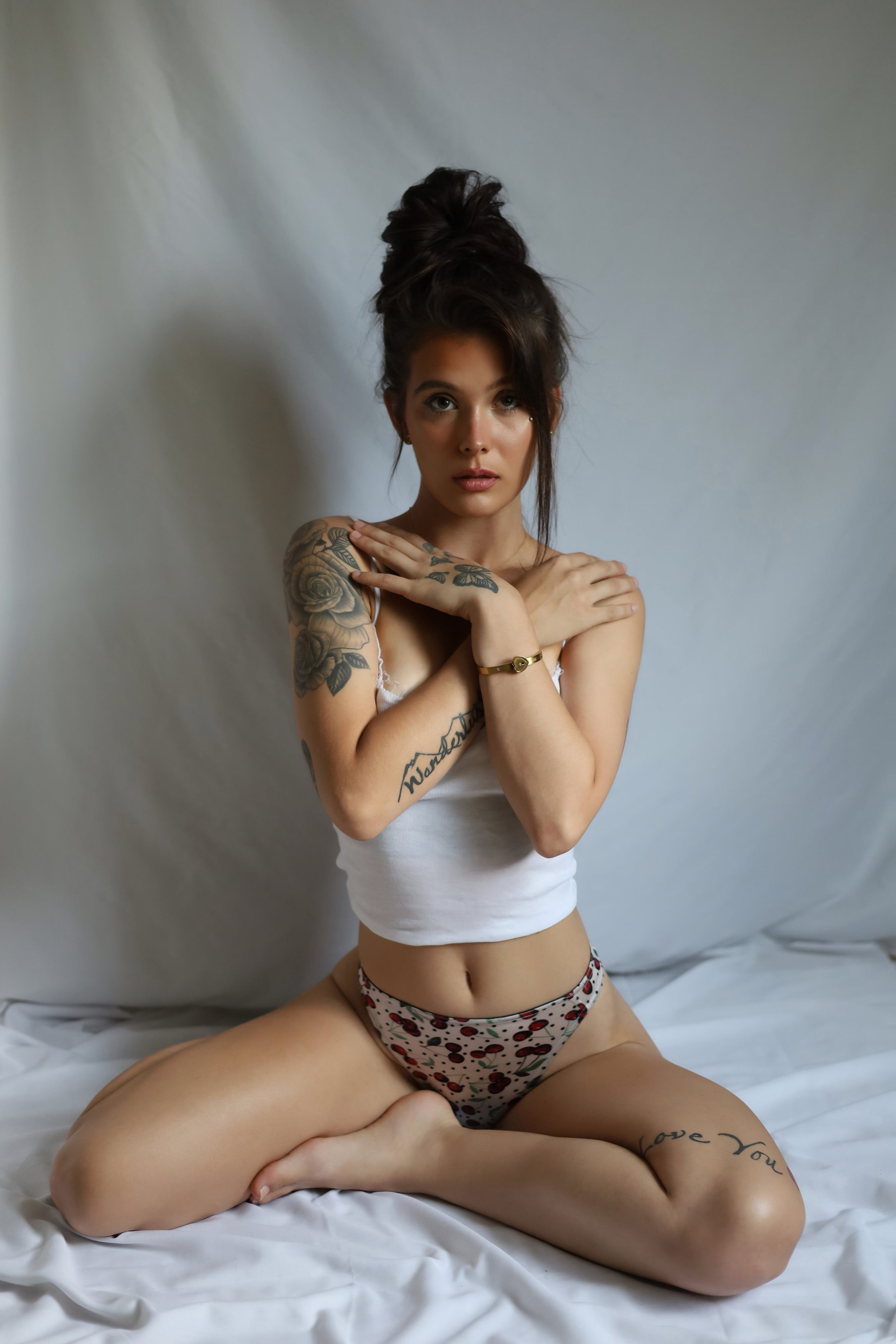 Cherry! Fancy Satin Thong Panties Cherry print