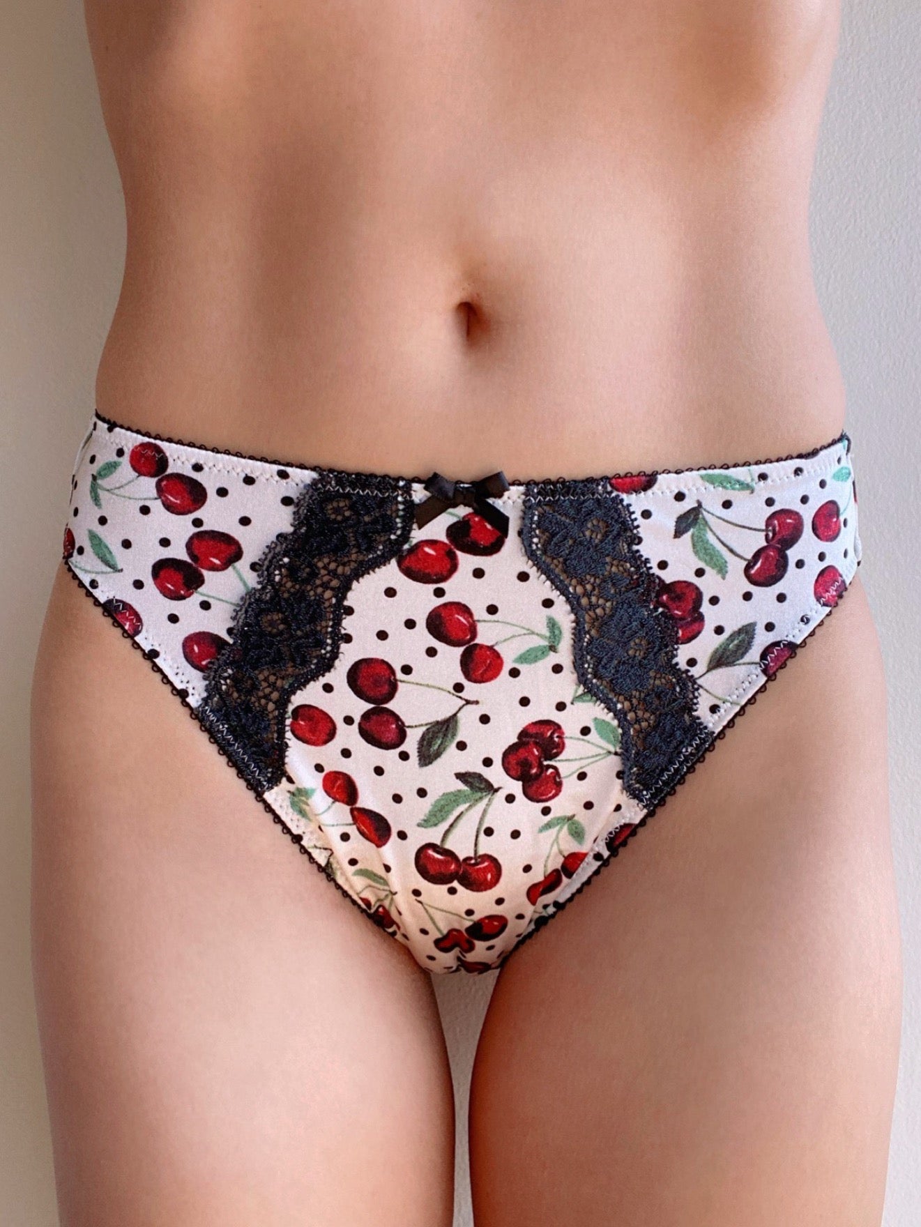 Princess Juliet Panty, Cherries with Black Lace
