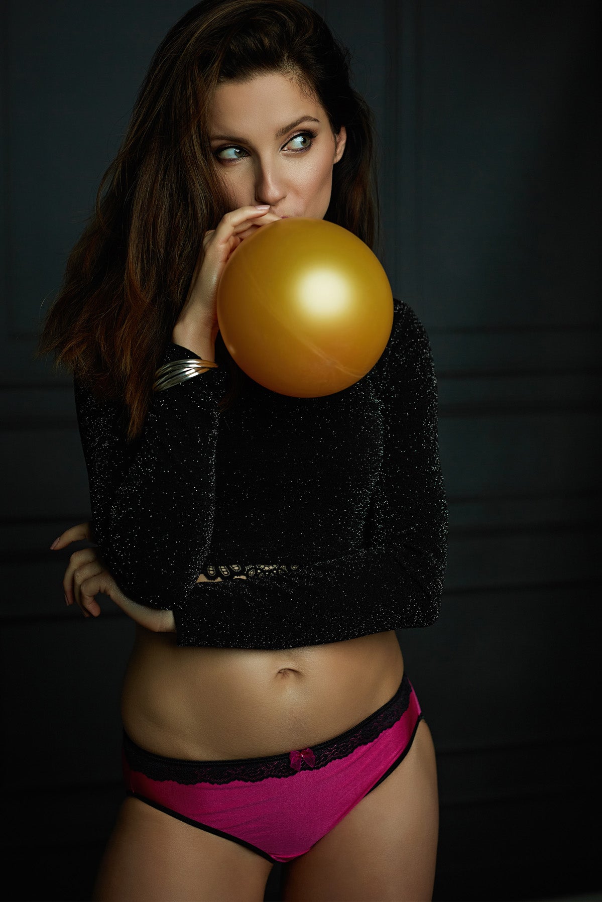 Prima Starlette Panties, Hot Pink with Black