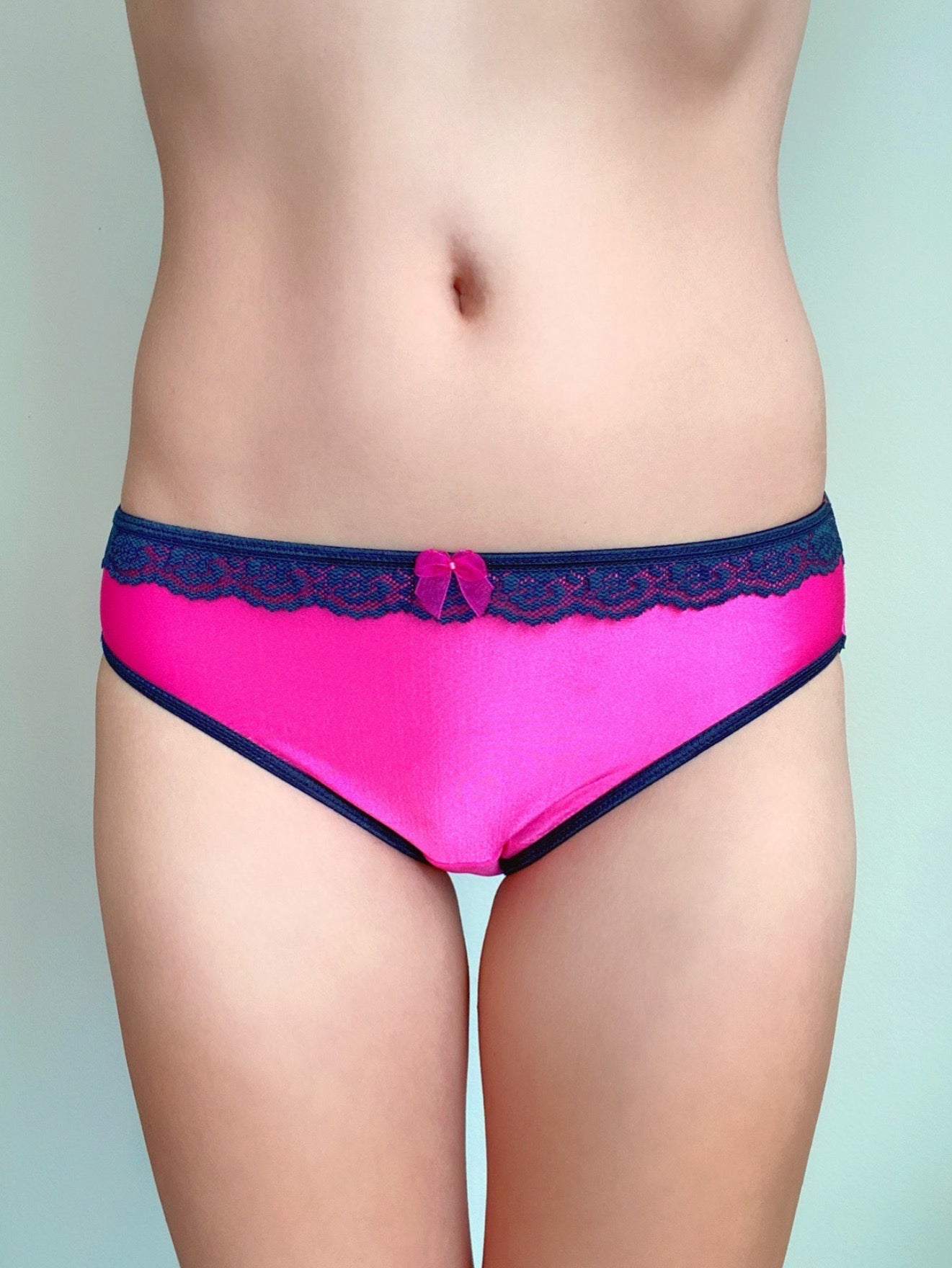 Prima Starlette Panties, Hot Pink with Black