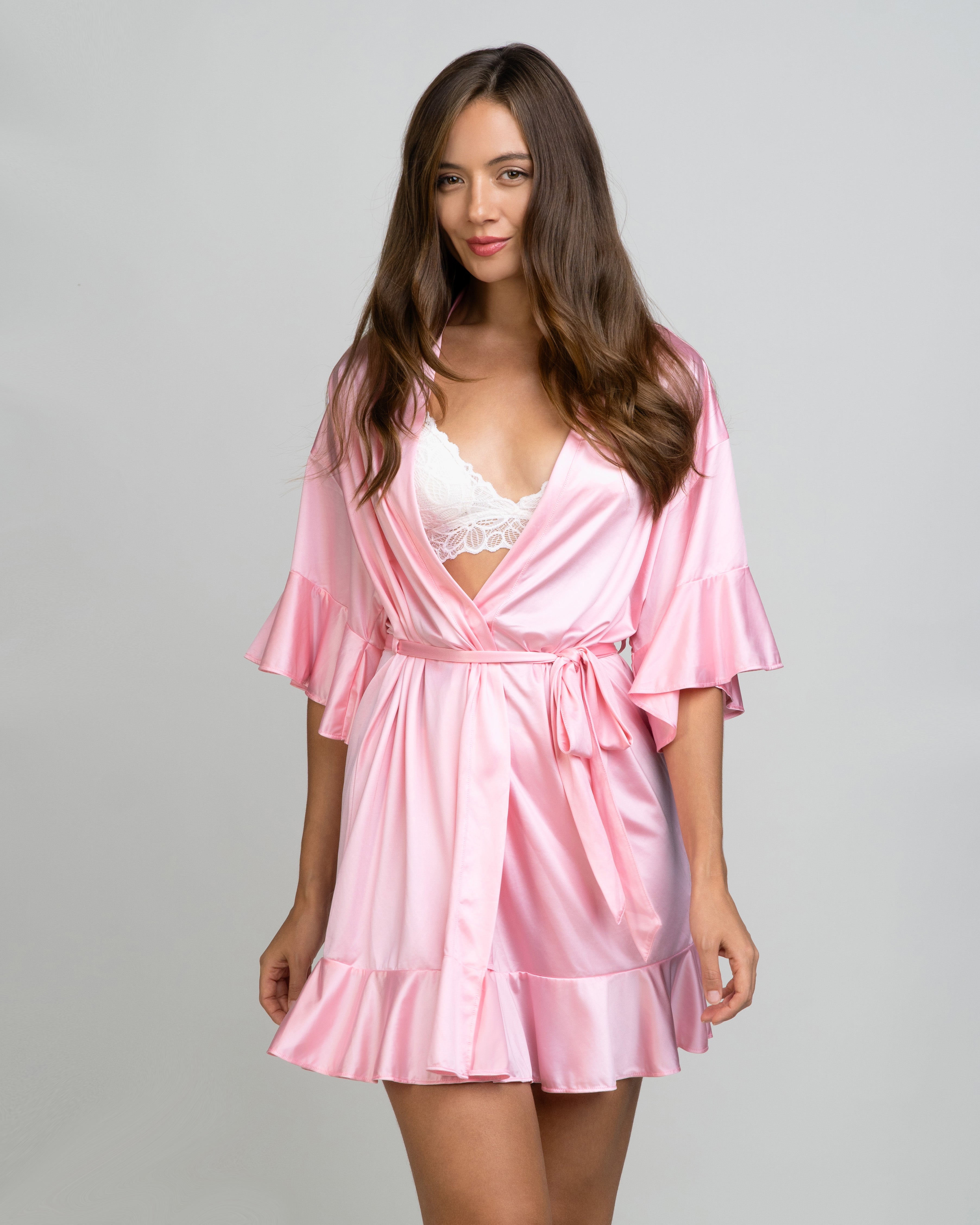 Flirty Robe, Pixie Satin, Short & Sassy