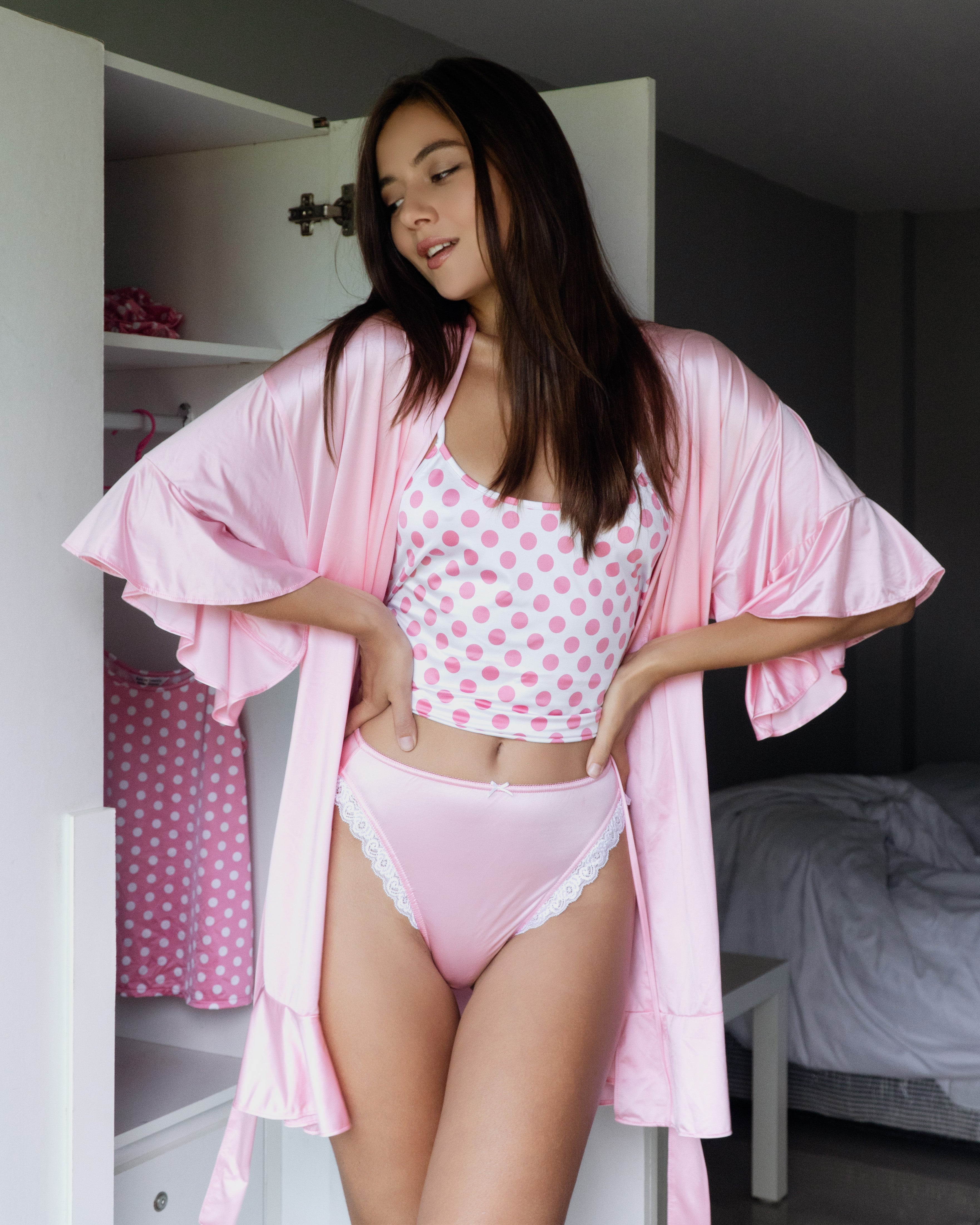 Flirty Robe, Pixie Satin, Short & Sassy