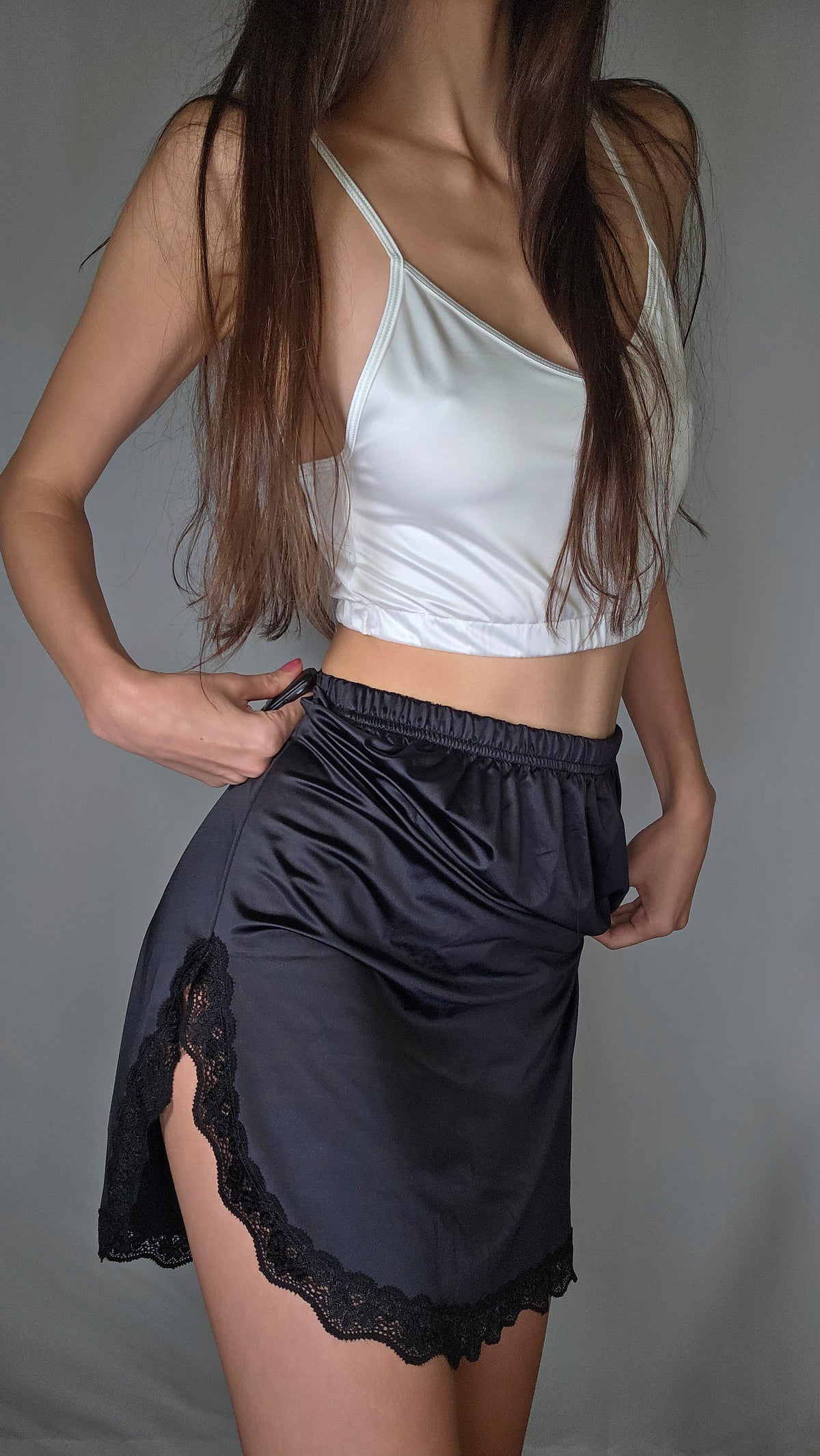 Laura half Slip, Midnight Black