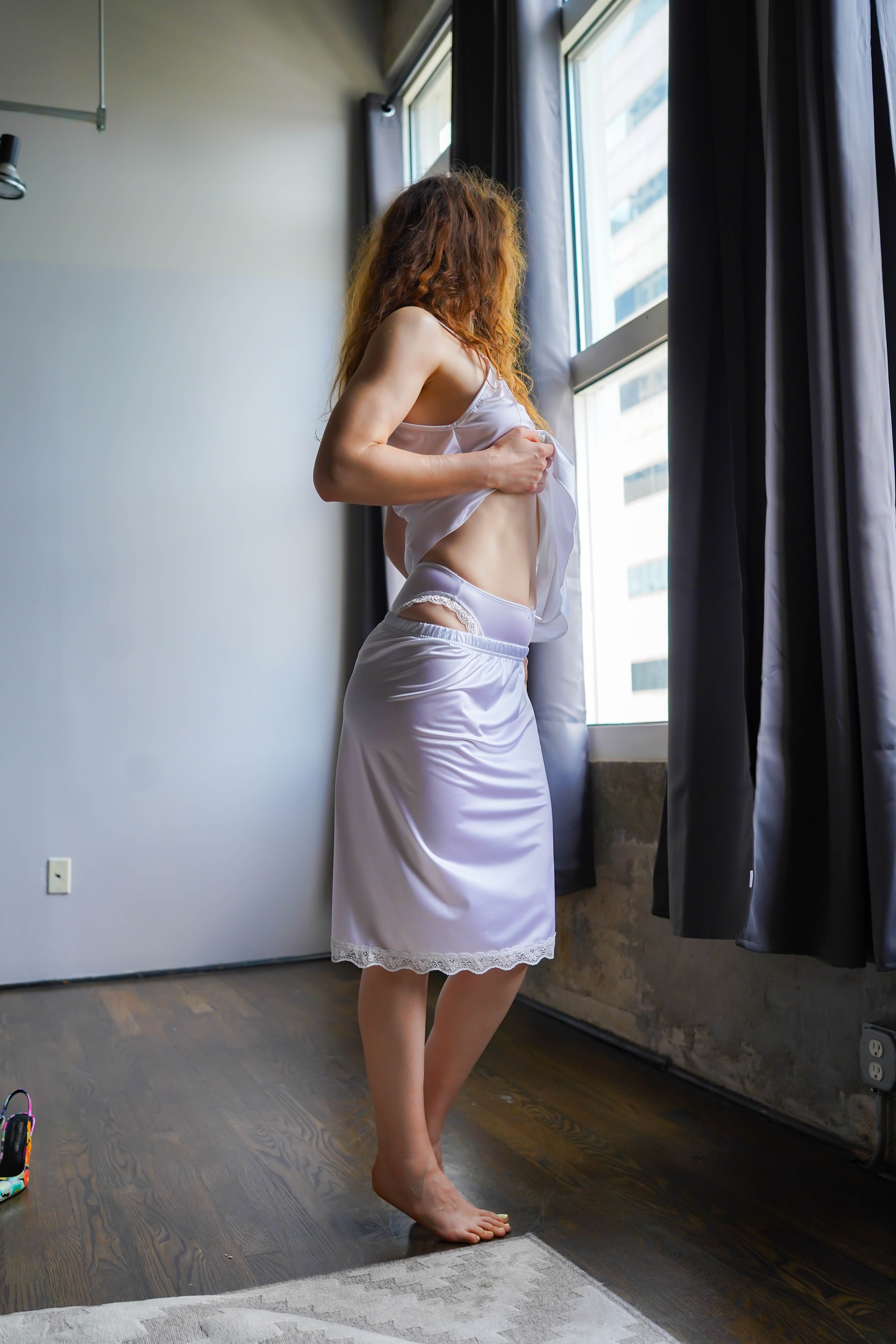 Laura half Slip, White Frost